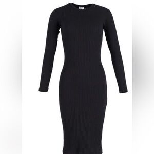 Re/Done Knit Black Long Sleeve Dress